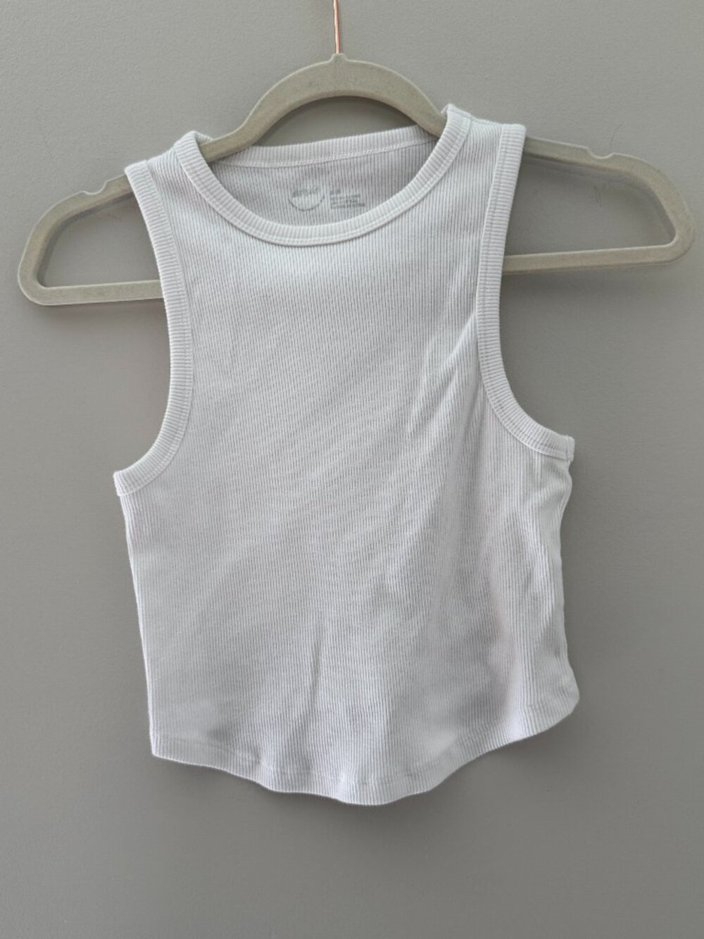 Aerie White Ribbed Racerback Tank Top Size M